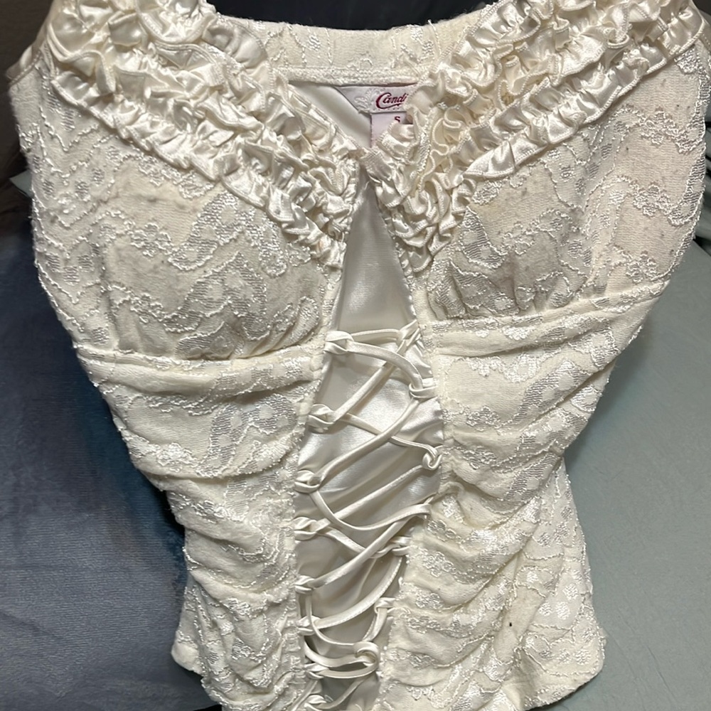 White corset style blouse